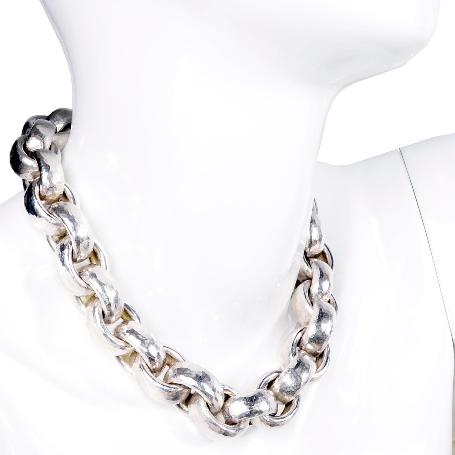 Paloma Picasso for Tiffany & Co. Sterling Silver Link Necklace, 1989 In Excellent Condition In Portland, OR