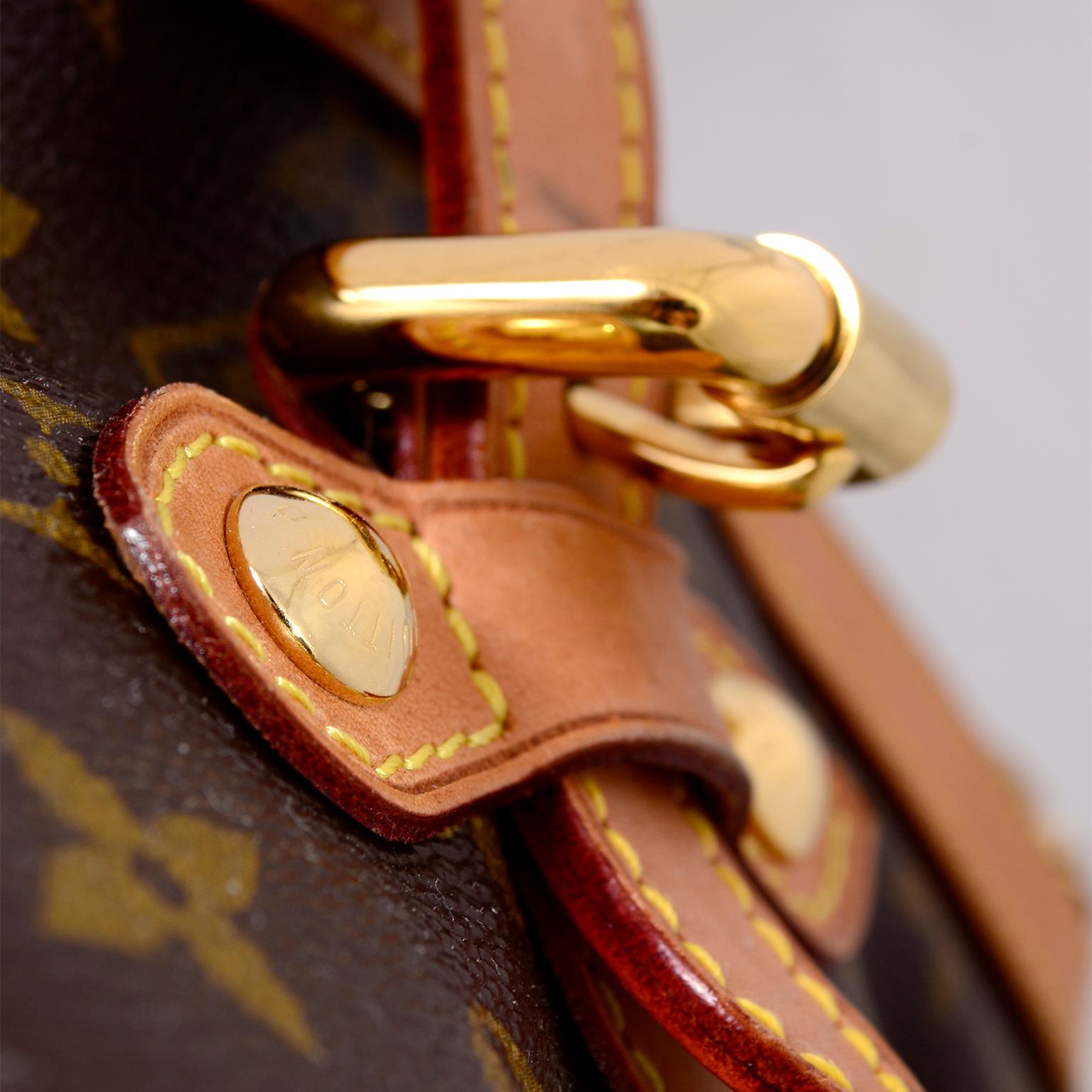 Louis Vuitton Monogram Handbag Dark Brown Tivoli Bag With Leather Trim 6