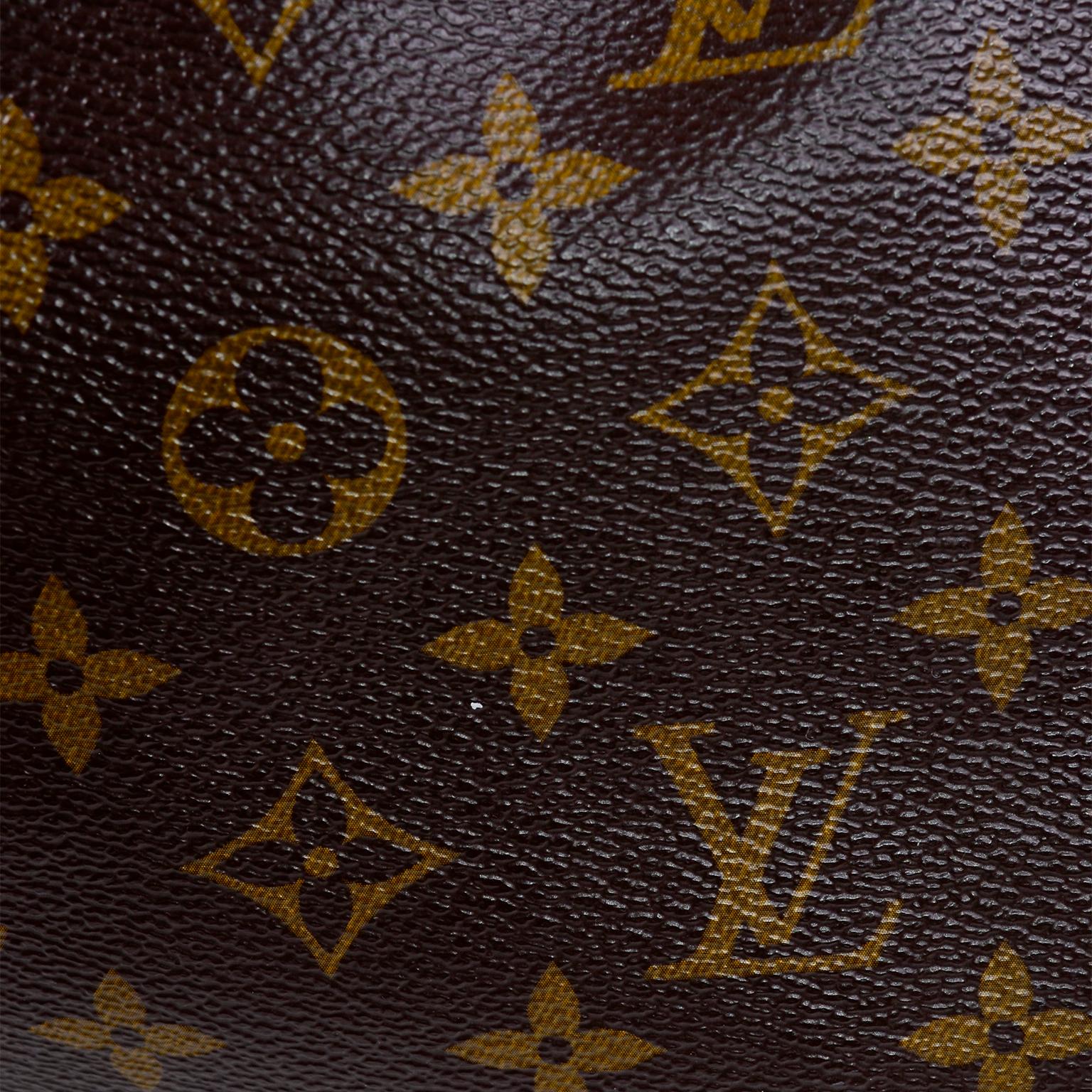 Black Louis Vuitton Monogram Handbag Dark Brown Tivoli Bag With Leather Trim