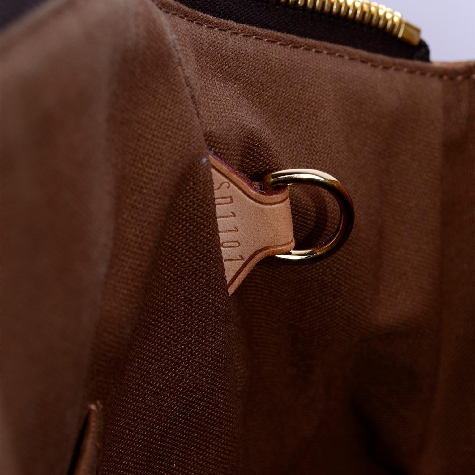 Louis Vuitton Monogram Handbag Dark Brown Tivoli Bag With Leather Trim 3