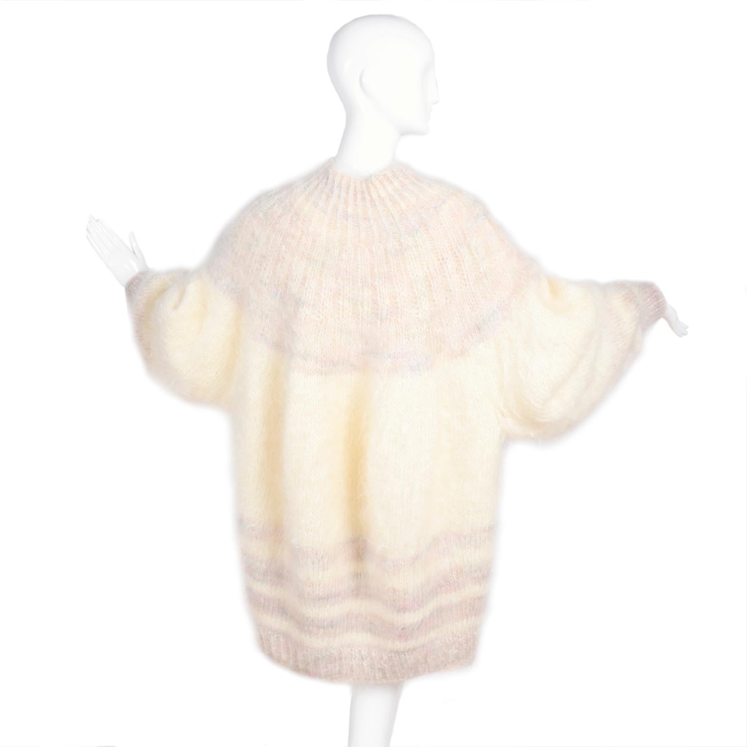 1980s Mohair Oversized Sweater or Dress With Pockets & Voluminous Sleeves 1