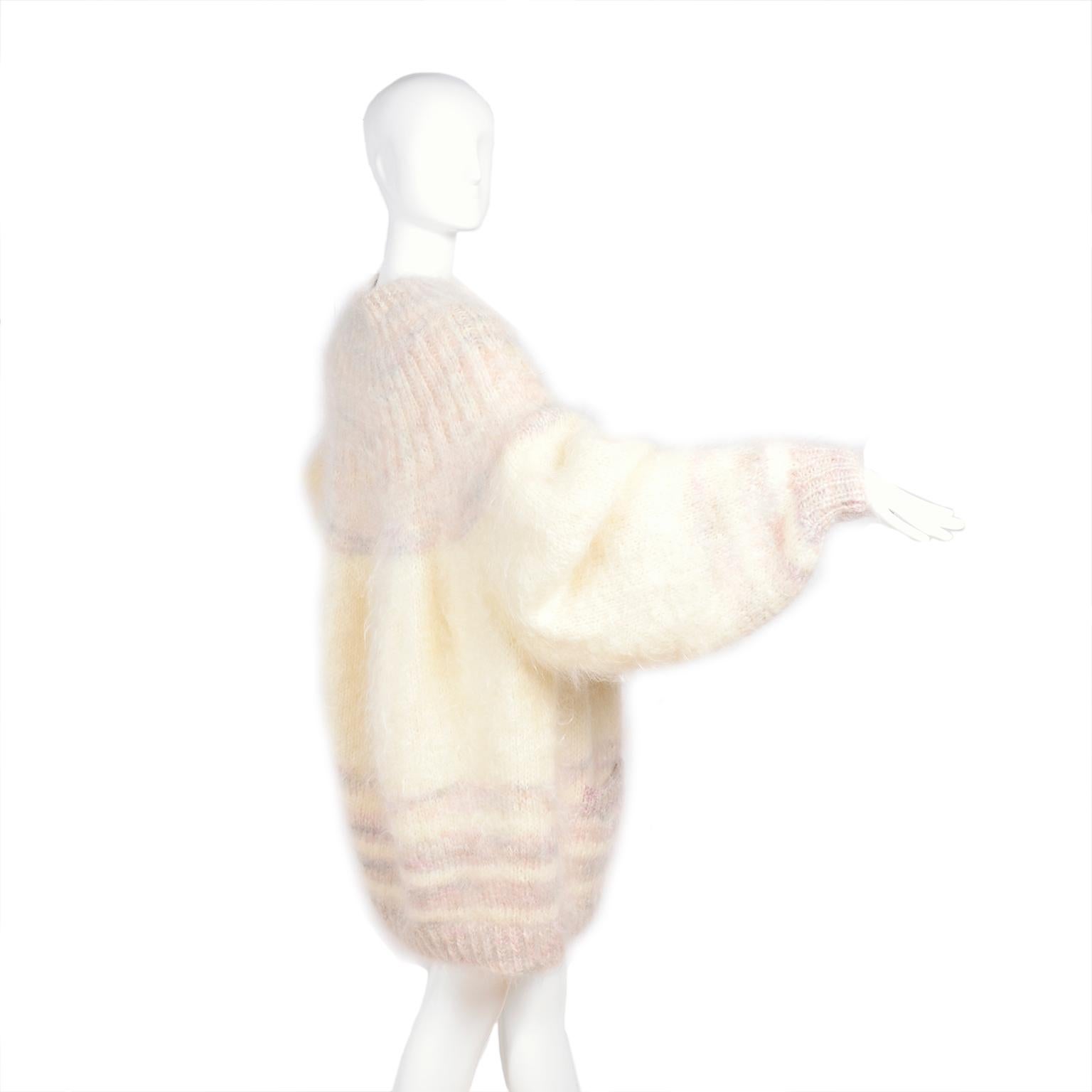 1980s Mohair Oversized Sweater or Dress With Pockets & Voluminous Sleeves 3