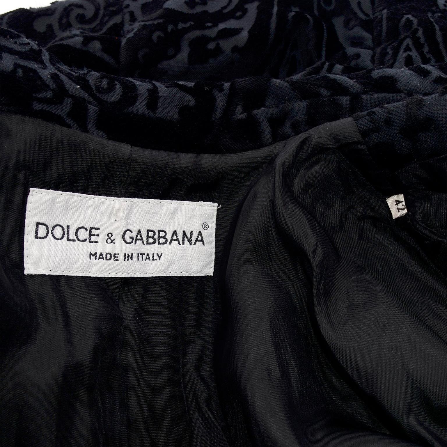 Dolce & Gabbana Cut Velvet Vintage Evening Coat 5