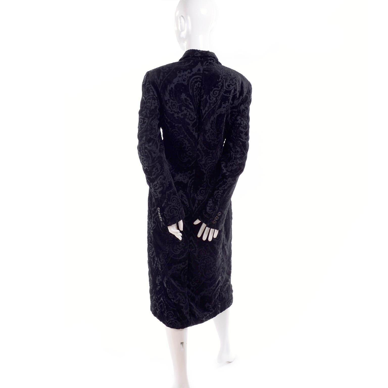 Women's Dolce & Gabbana Cut Velvet Vintage Evening Coat