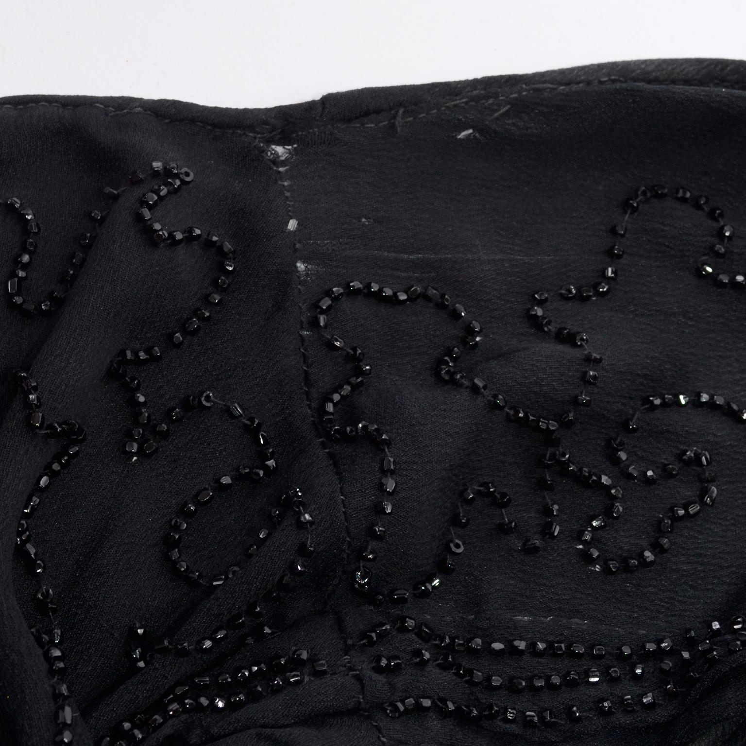 Allover Beaded Black Vintage Dress With Decorative Floral Pattern, 1920s  2