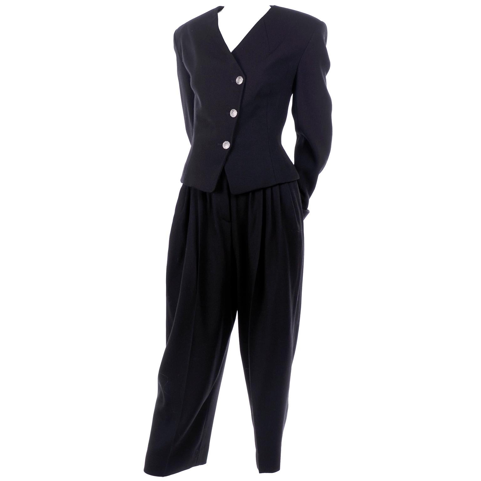 This gorgeous 2 piece black wool Nicole Farhi outfit is from a woman who has such incredible personal style! She bought only the finest clothing and this Nicole Farhi outfit is a perfect example of the quality of her wardrobe! Unfortunately, the