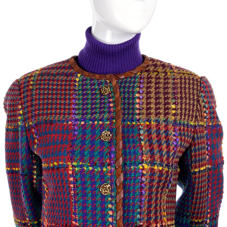 1990s Ungaro Floral Pleated Skirt Tweed Jacket Sweater and ...