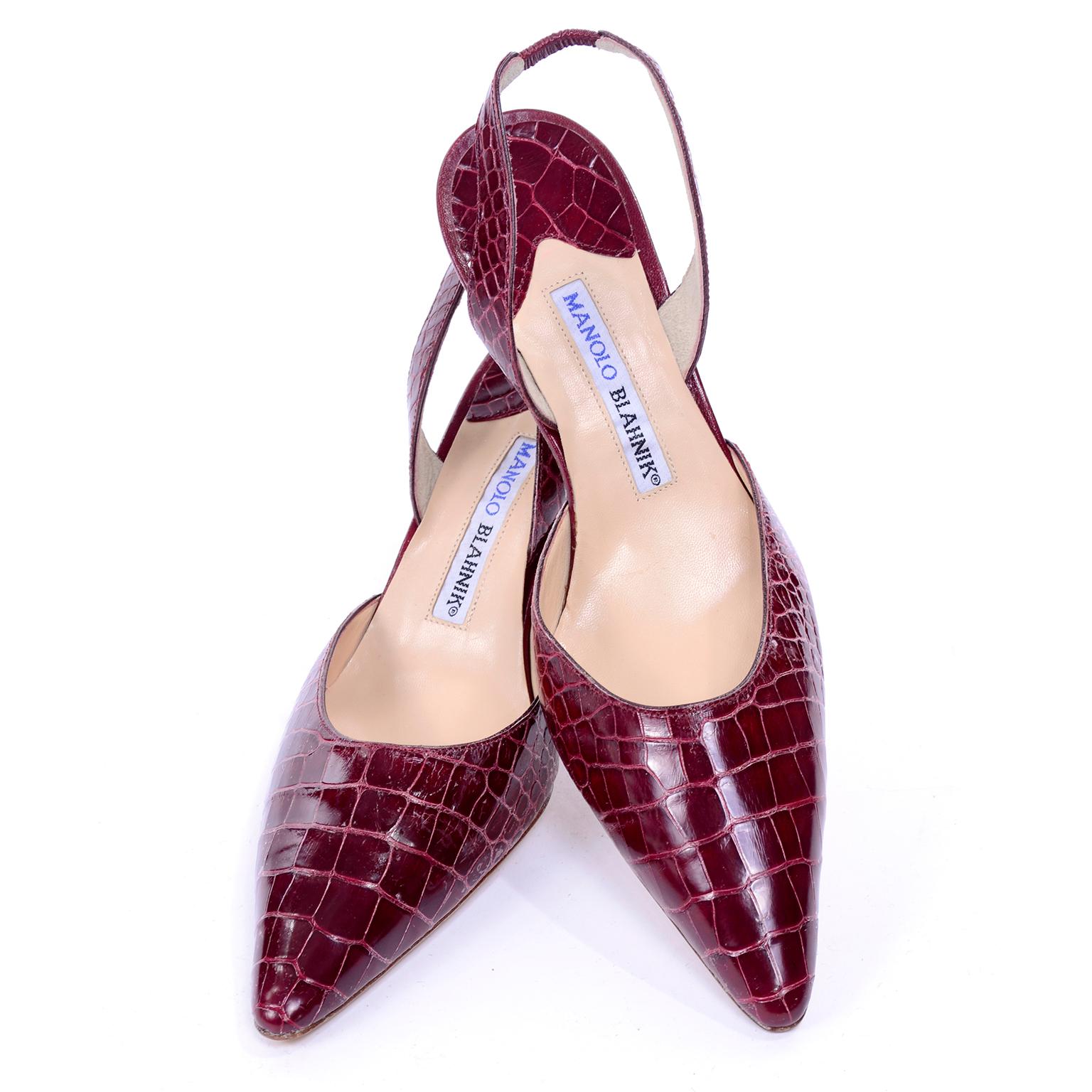 burgundy slingback heels