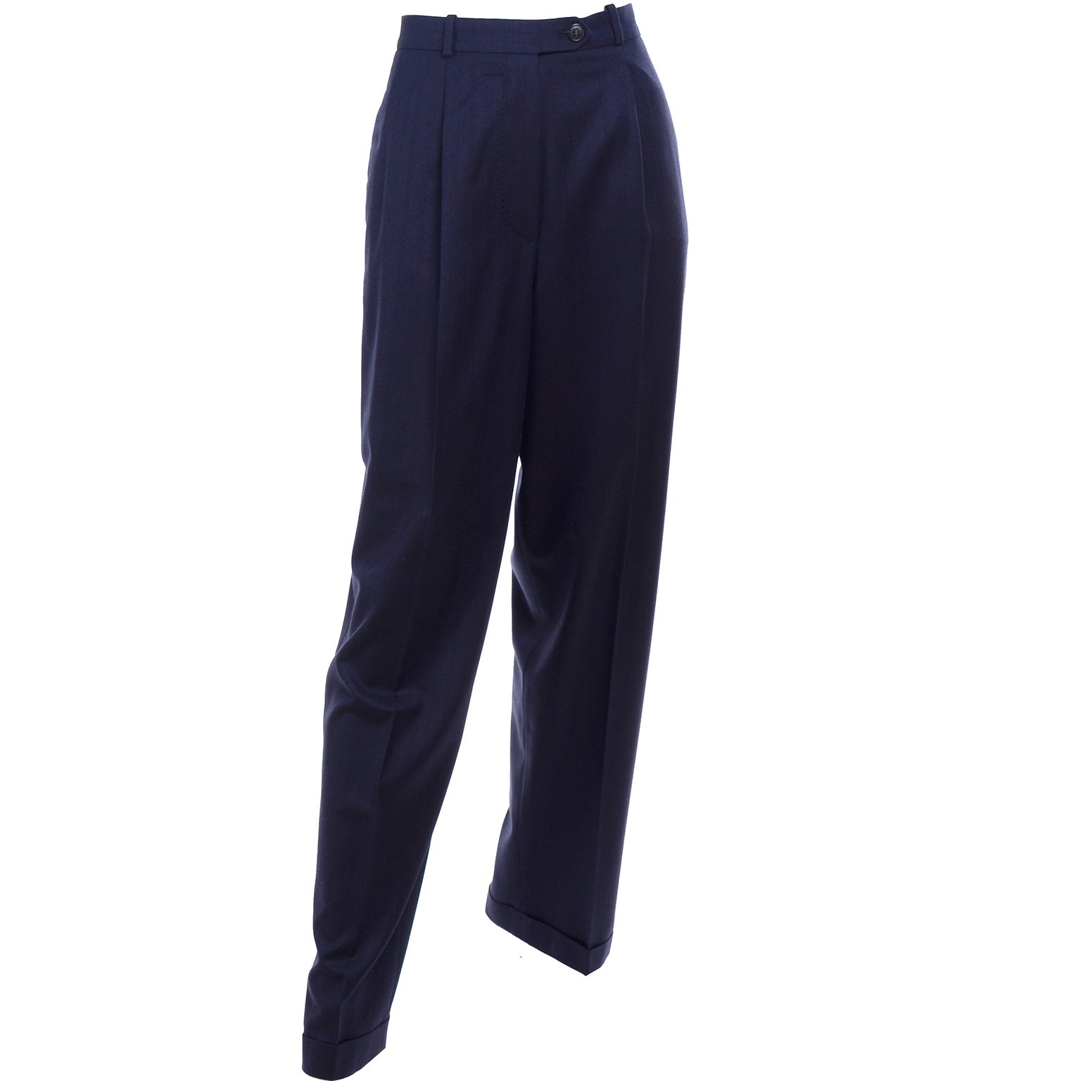 navy blue high waisted pants