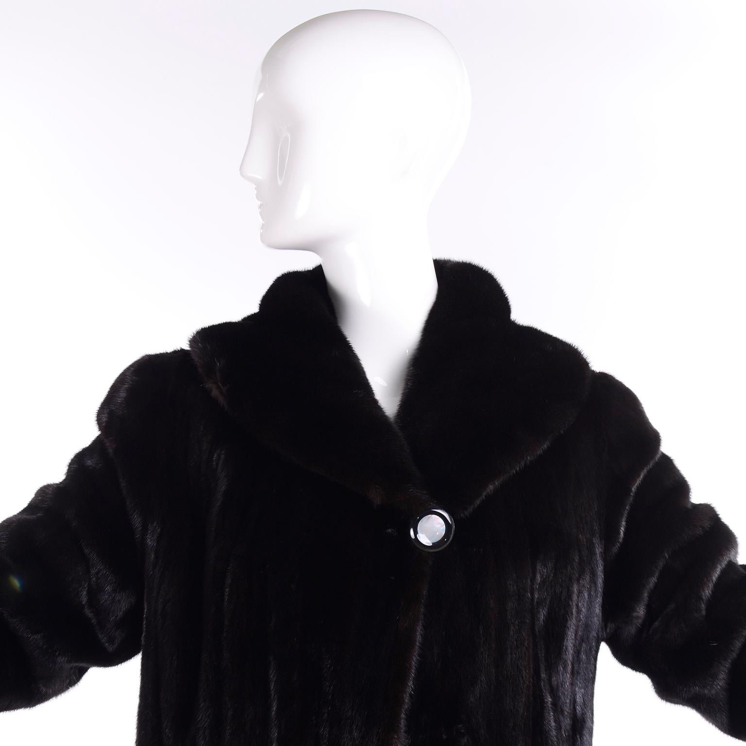 Women's Blackglama Dark Ranch Raised Mink Full Length 57 Inch Fur Coat American Legend