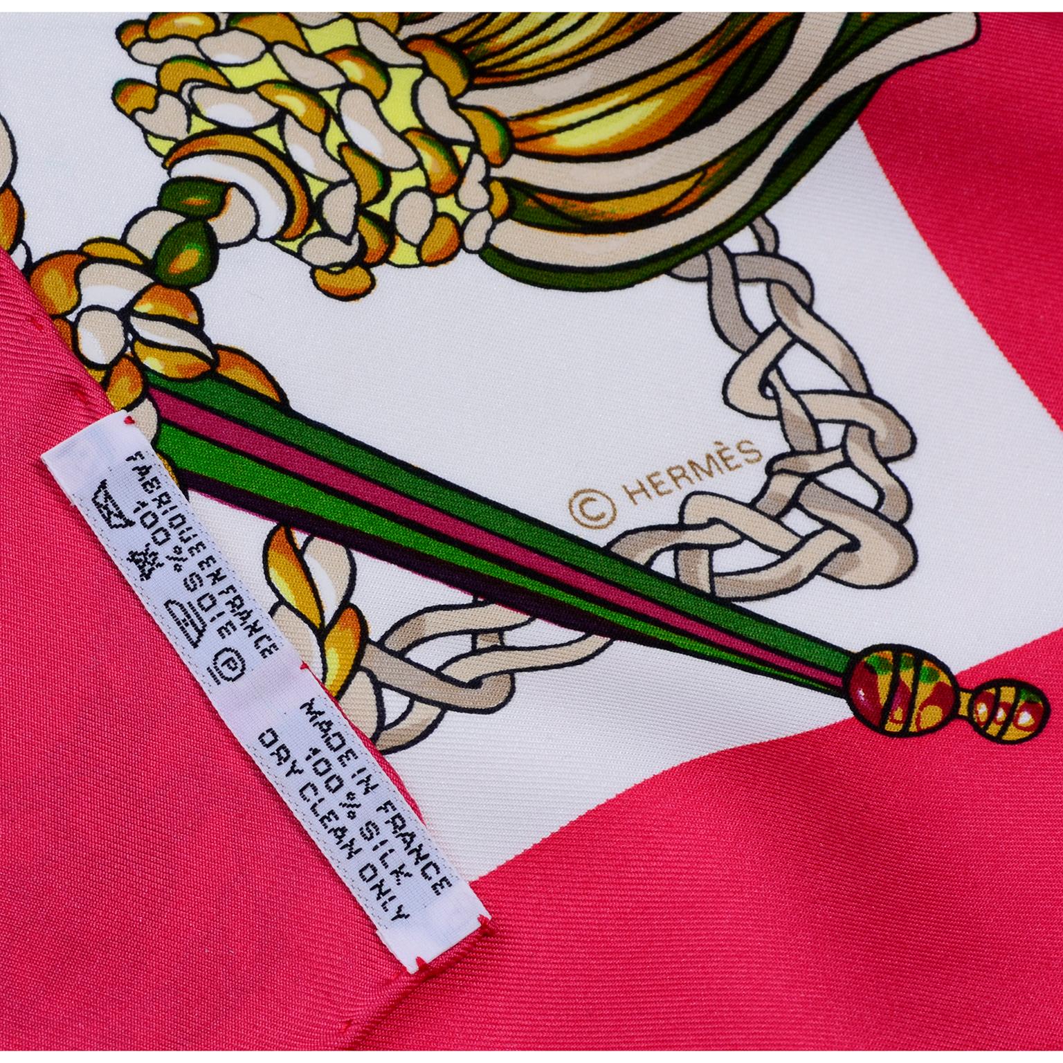 Hermes Le Timbalier Silk Scarf With Festooned Horse & Rider by Francoise Heron In Excellent Condition In Portland, OR