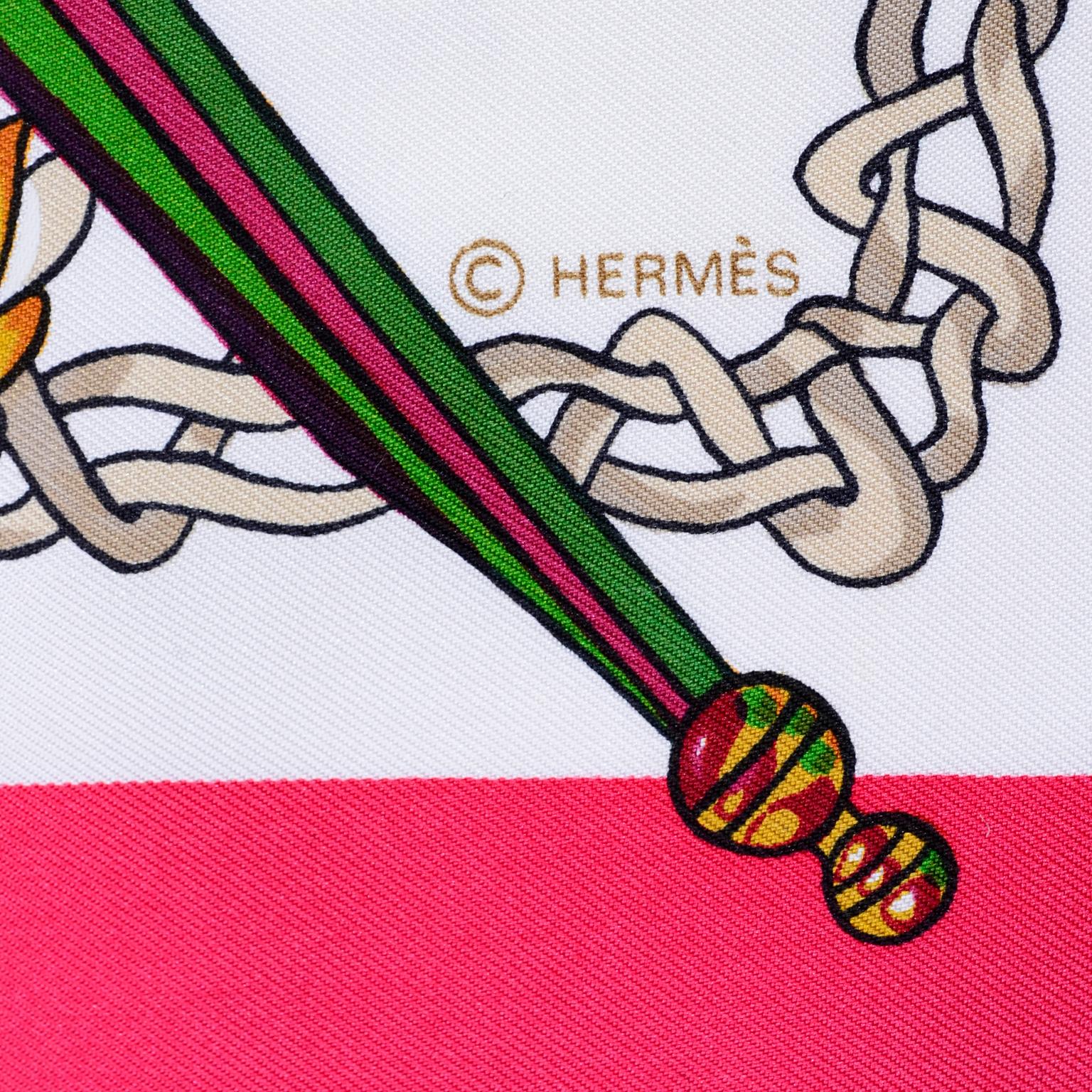 Women's Hermes Le Timbalier Silk Scarf With Festooned Horse & Rider by Francoise Heron