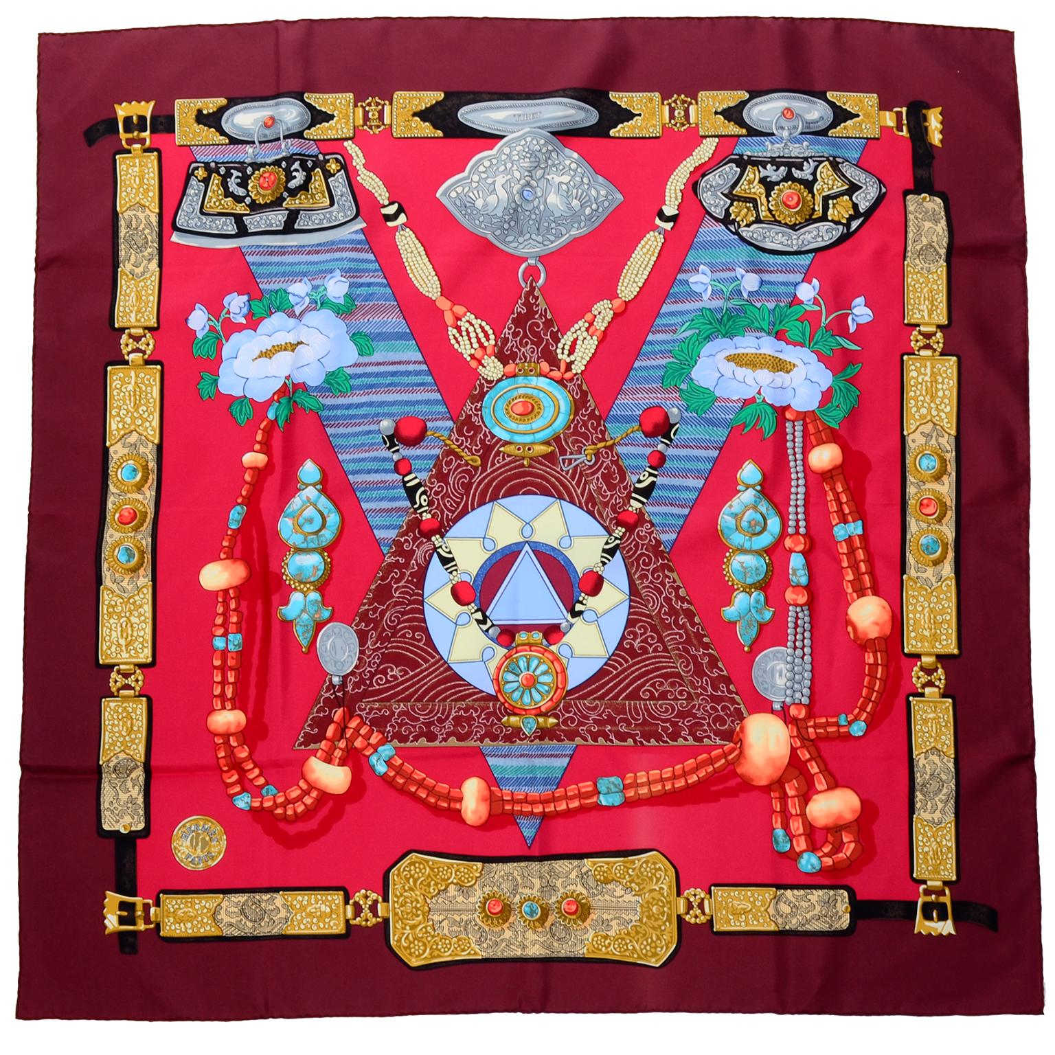 1999 Silk Tibet Hermes Scarf Designed by Caty Latham
