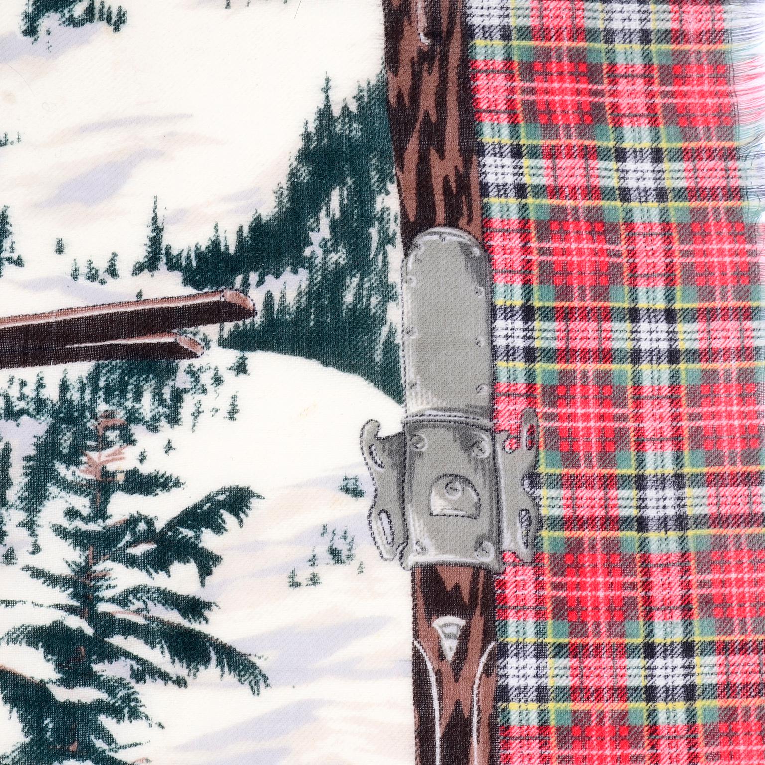 1980's Ralph Lauren Novelty Winter Ski Scarf Plaid Wool 2