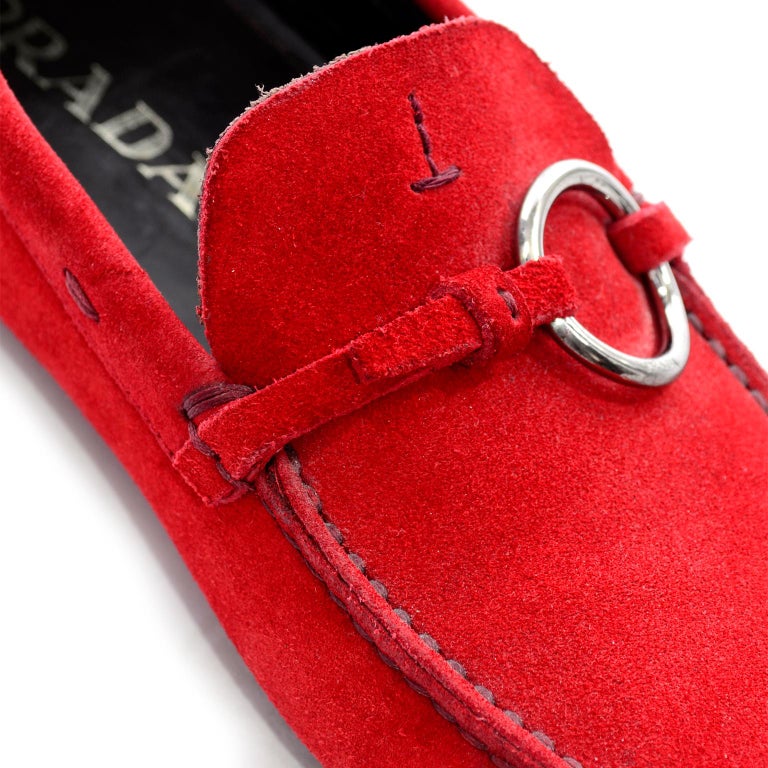 prada suede loafers womens