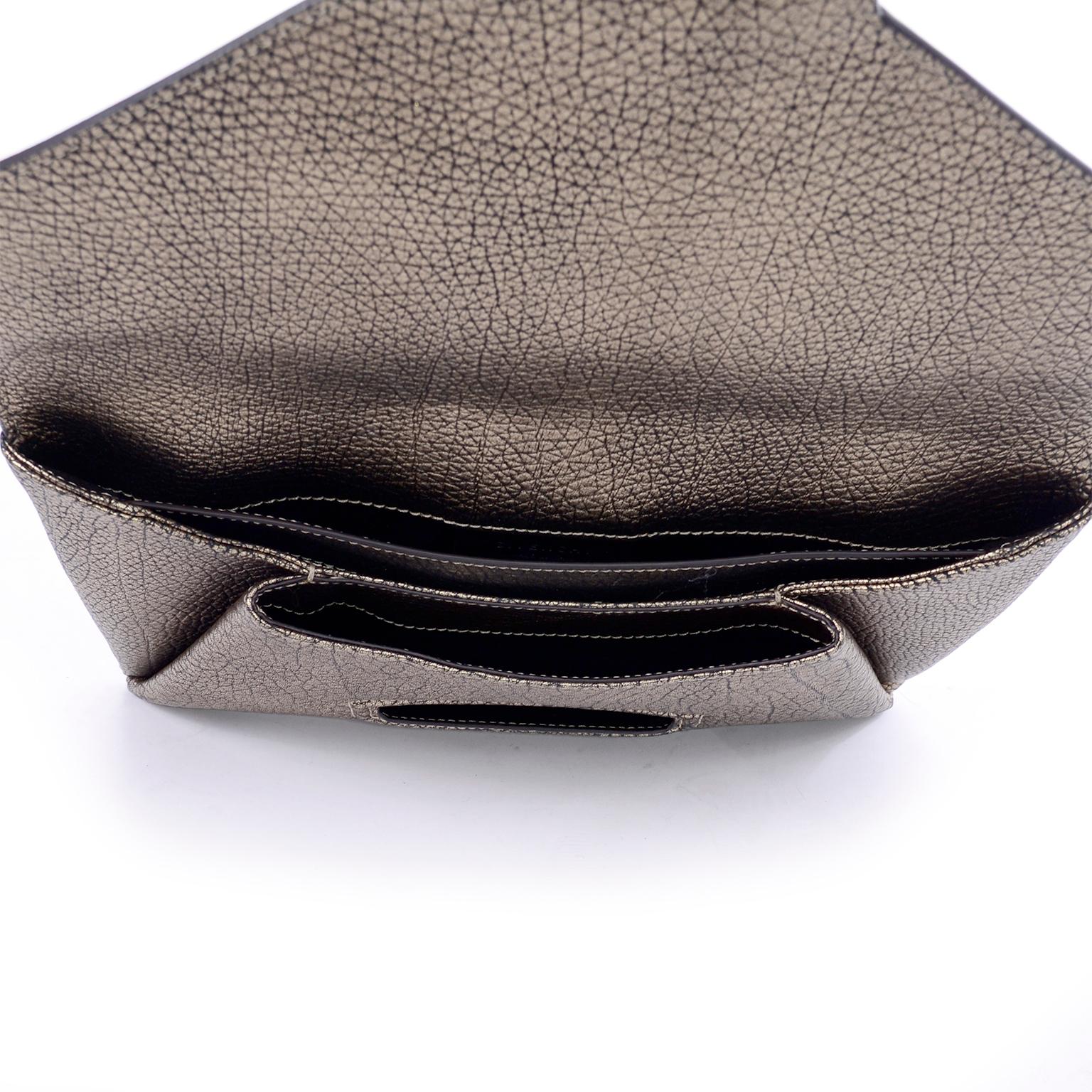 Women's Givenchy Envelope Clutch Medium Antigona Goat Leather Handbag in Bronze Metallic