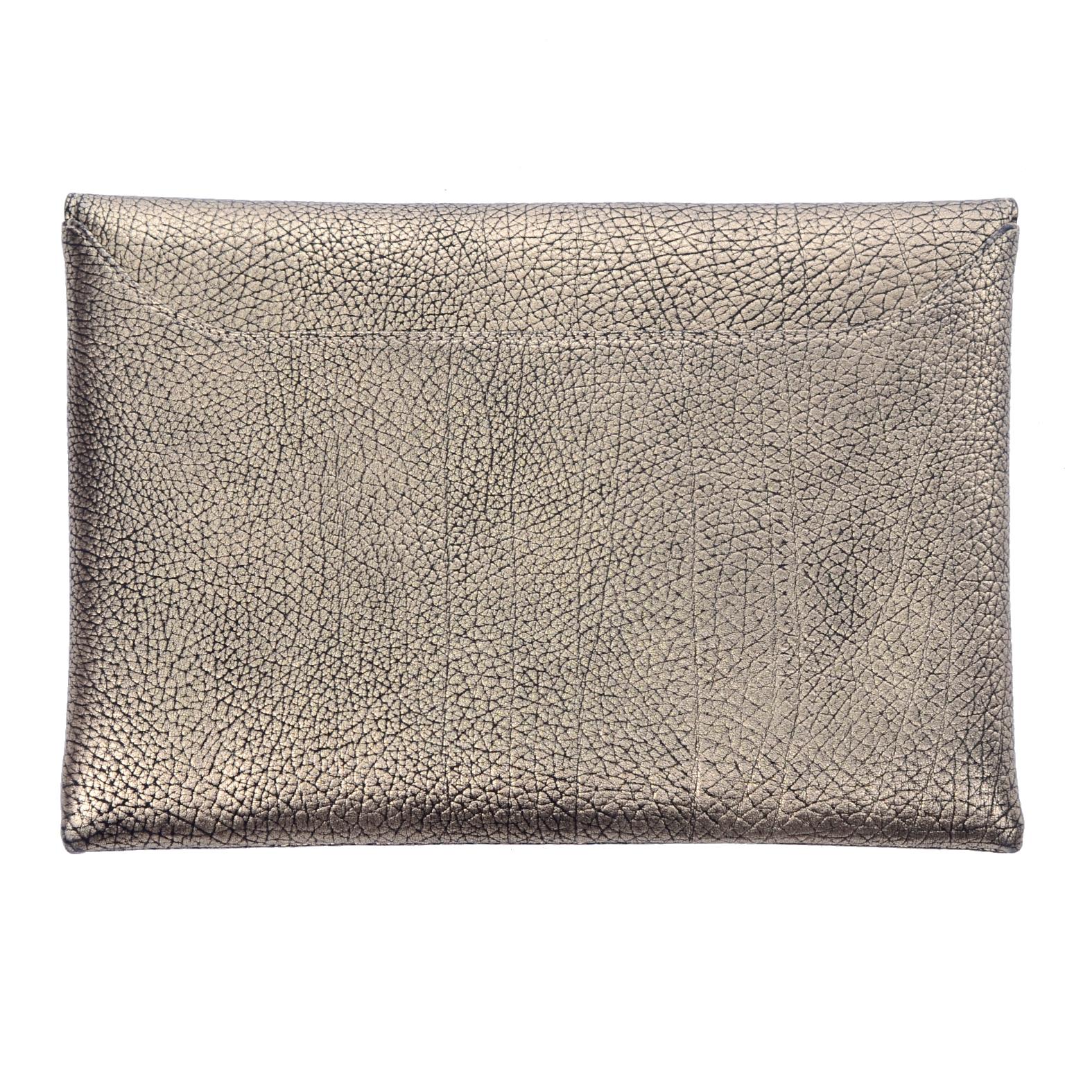 Beige Givenchy Envelope Clutch Medium Antigona Goat Leather Handbag in Bronze Metallic