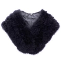 Vintage Black Marabou Feather Stole Evening Wrap