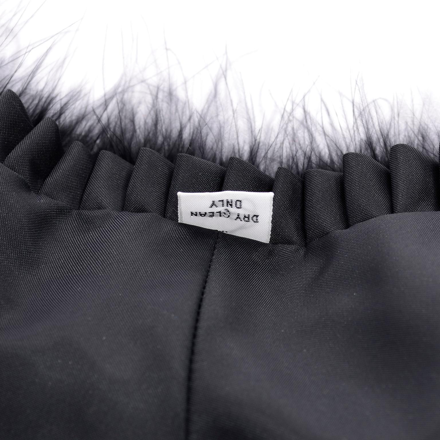 Women's or Men's Vintage Black Marabou Feather Stole Evening Wrap