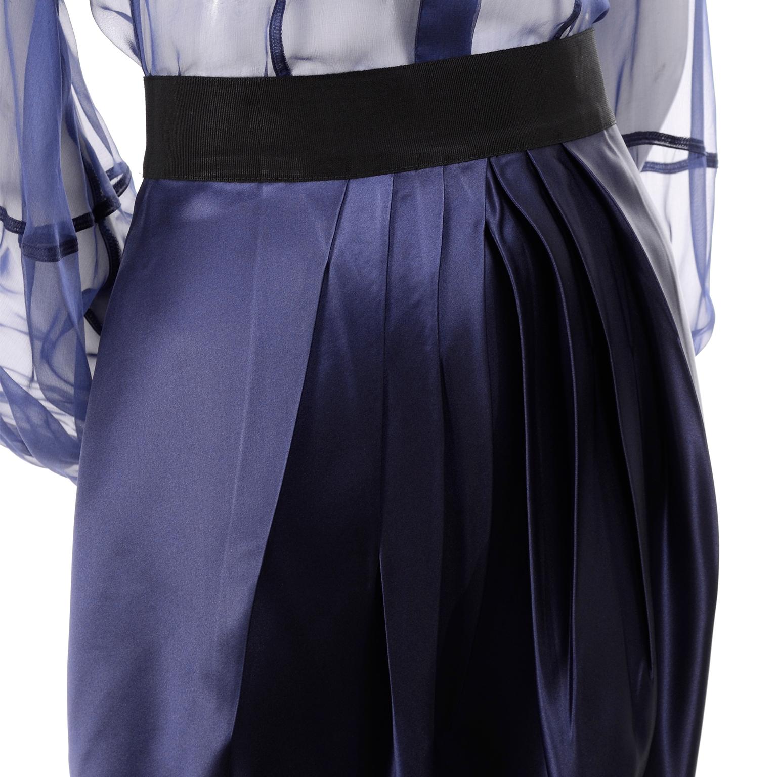 blue silk skirt