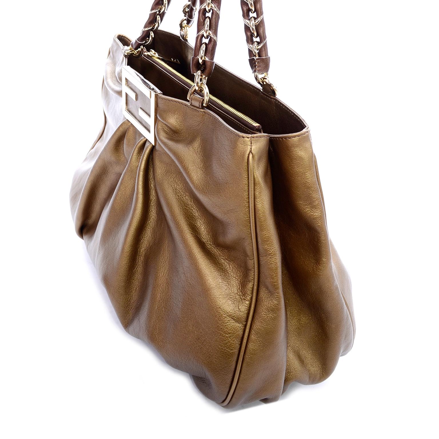 bronze leather bag