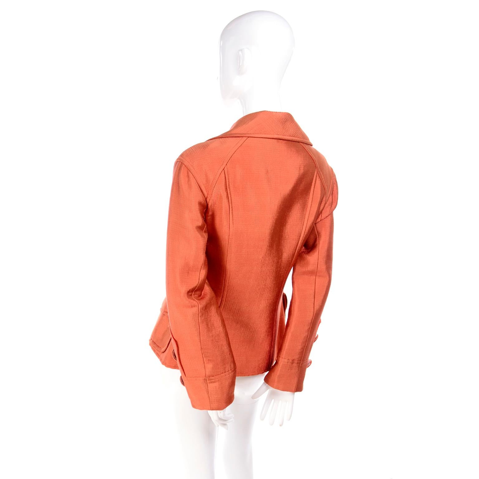 orange fitted jacket