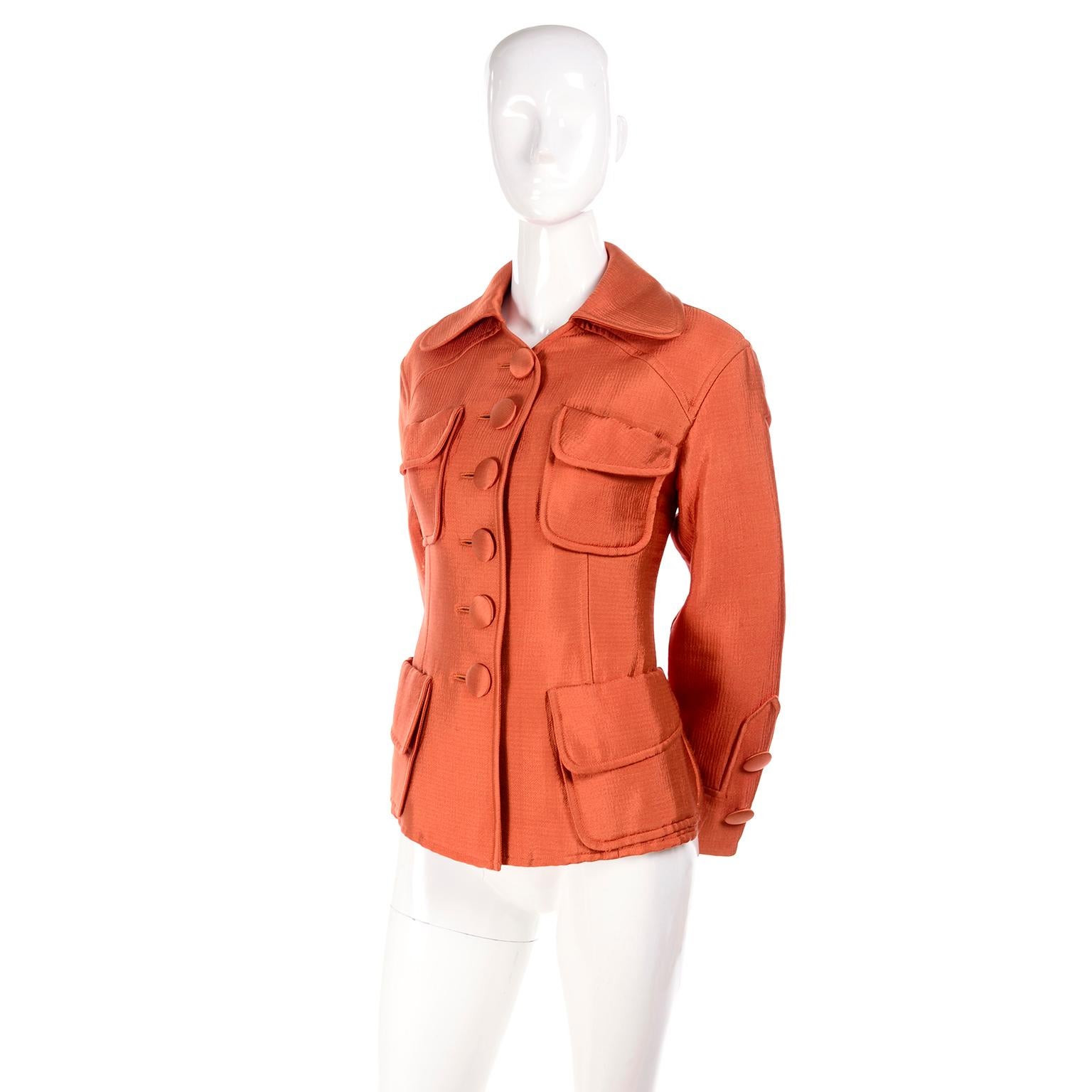 Christian Lacroix Paris Vintage Orange Jacket  In Excellent Condition For Sale In Portland, OR