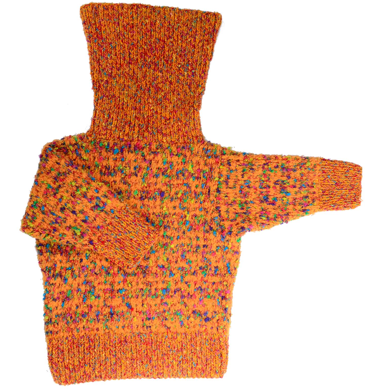 1980s Dramatic Oversized Vintage Sweater in Colorful Mohair Blend by Anne Klein 4