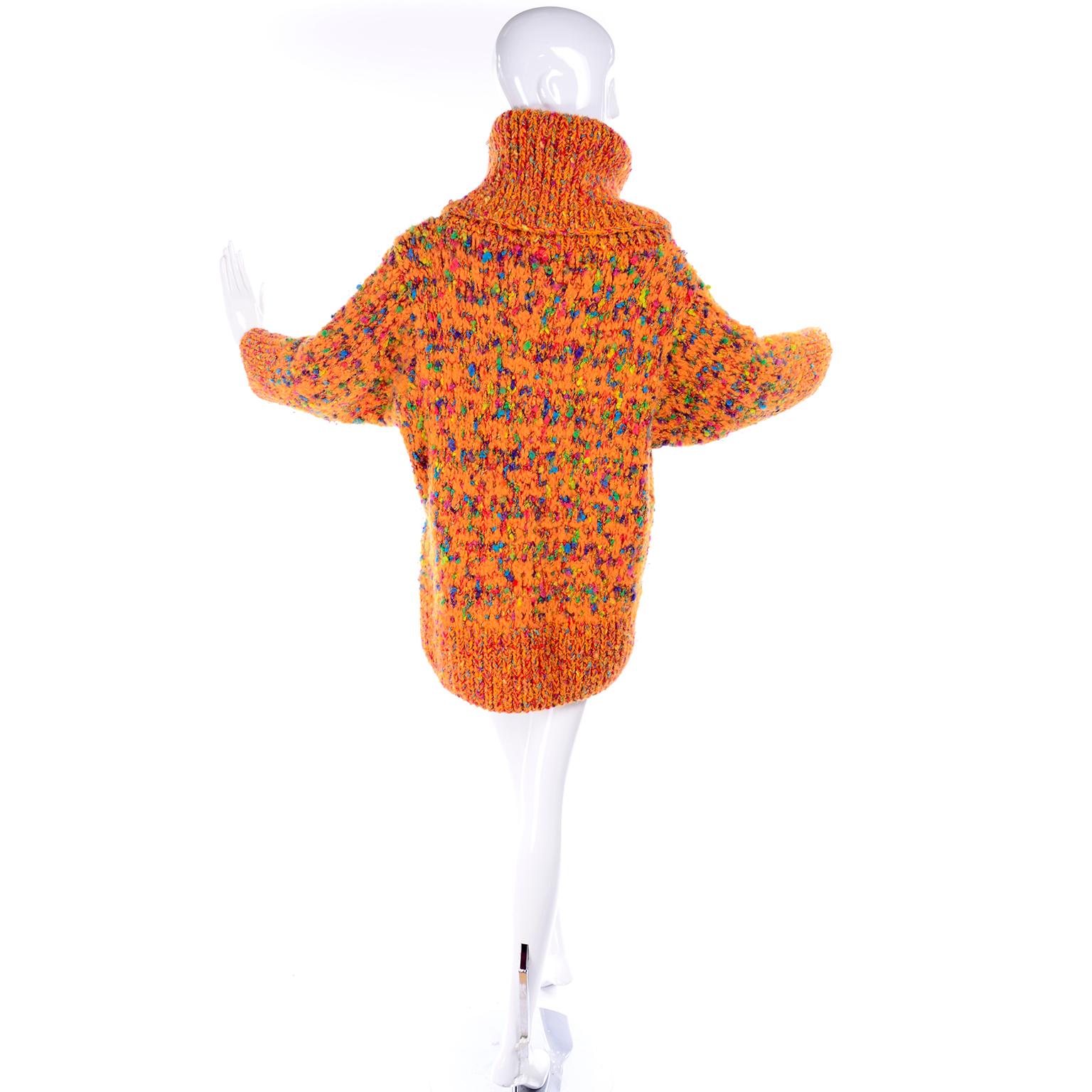 1980s Dramatic Oversized Vintage Sweater in Colorful Mohair Blend by Anne Klein In Excellent Condition In Portland, OR