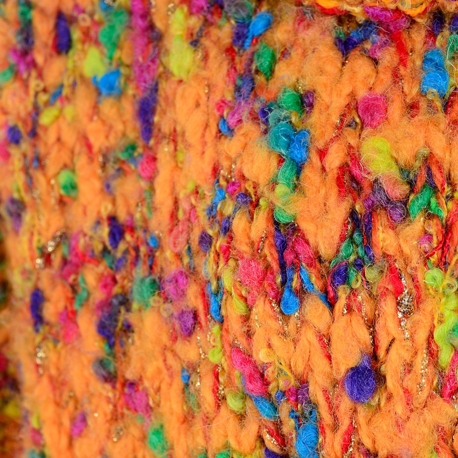 1980s Dramatic Oversized Vintage Sweater in Colorful Mohair Blend by Anne Klein 3