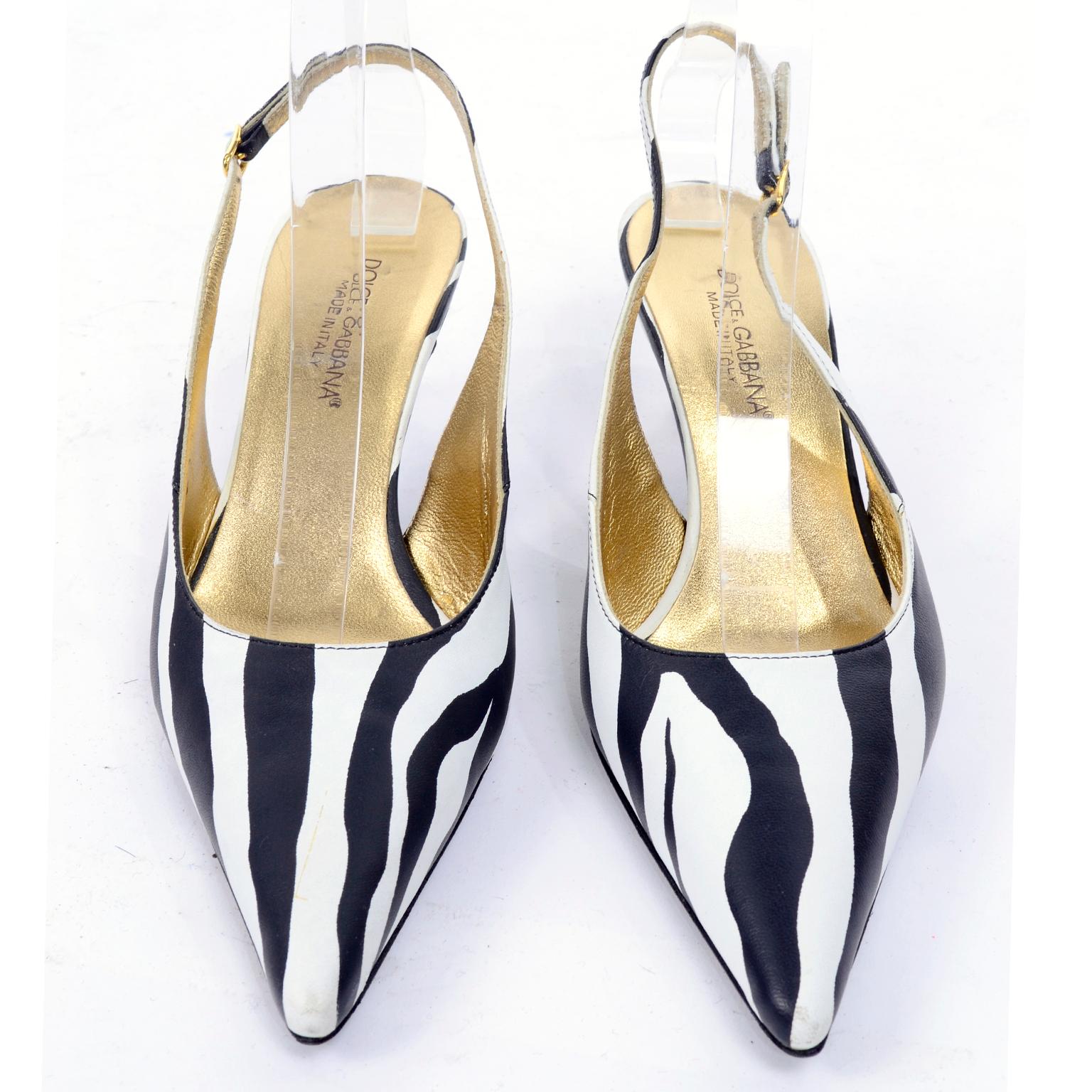 zebra slingback heels