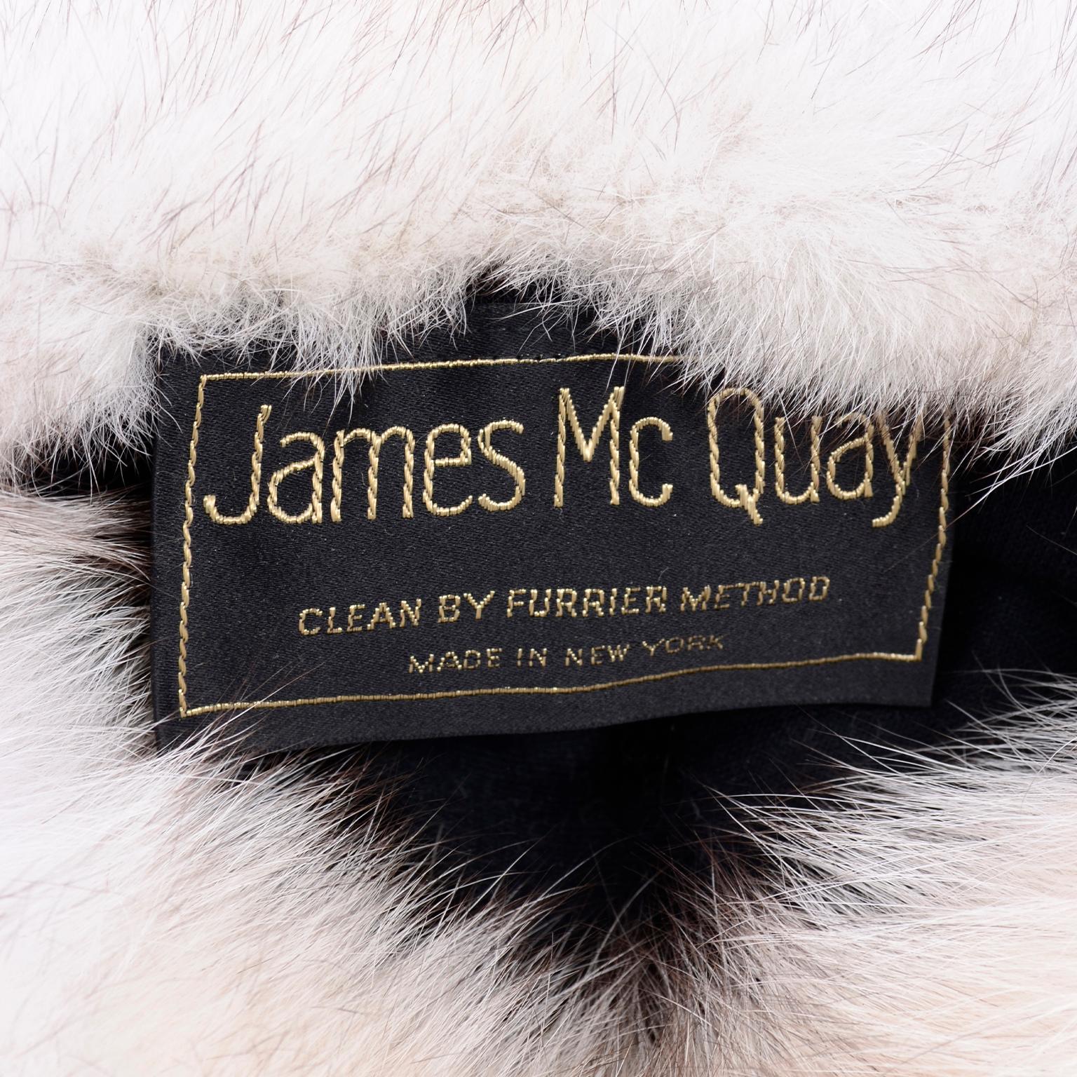 Rare James McQuay Furrier Vintage Fox Fur Hat Made in New York In Excellent Condition In Portland, OR