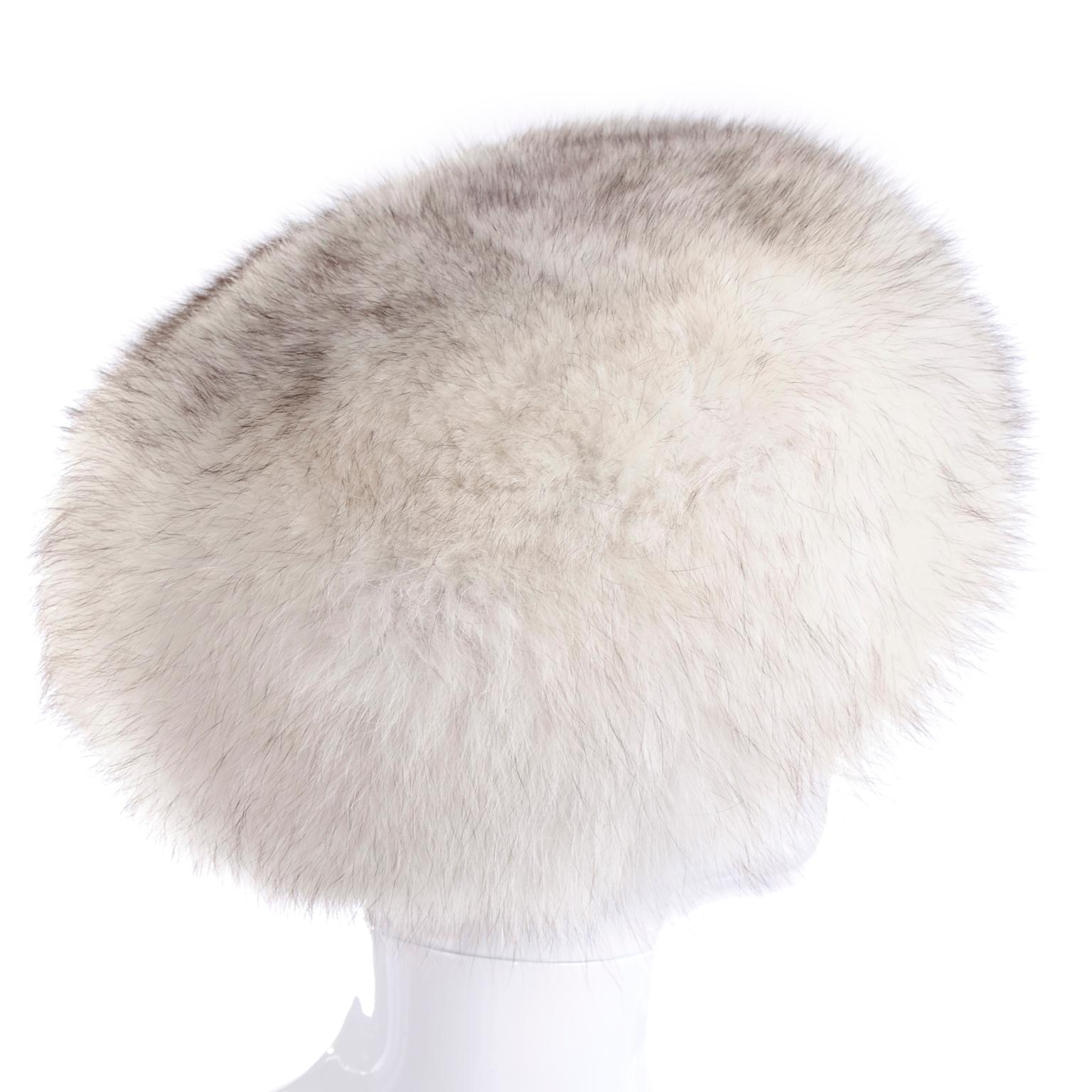 Beige Rare James McQuay Furrier Vintage Fox Fur Hat Made in New York