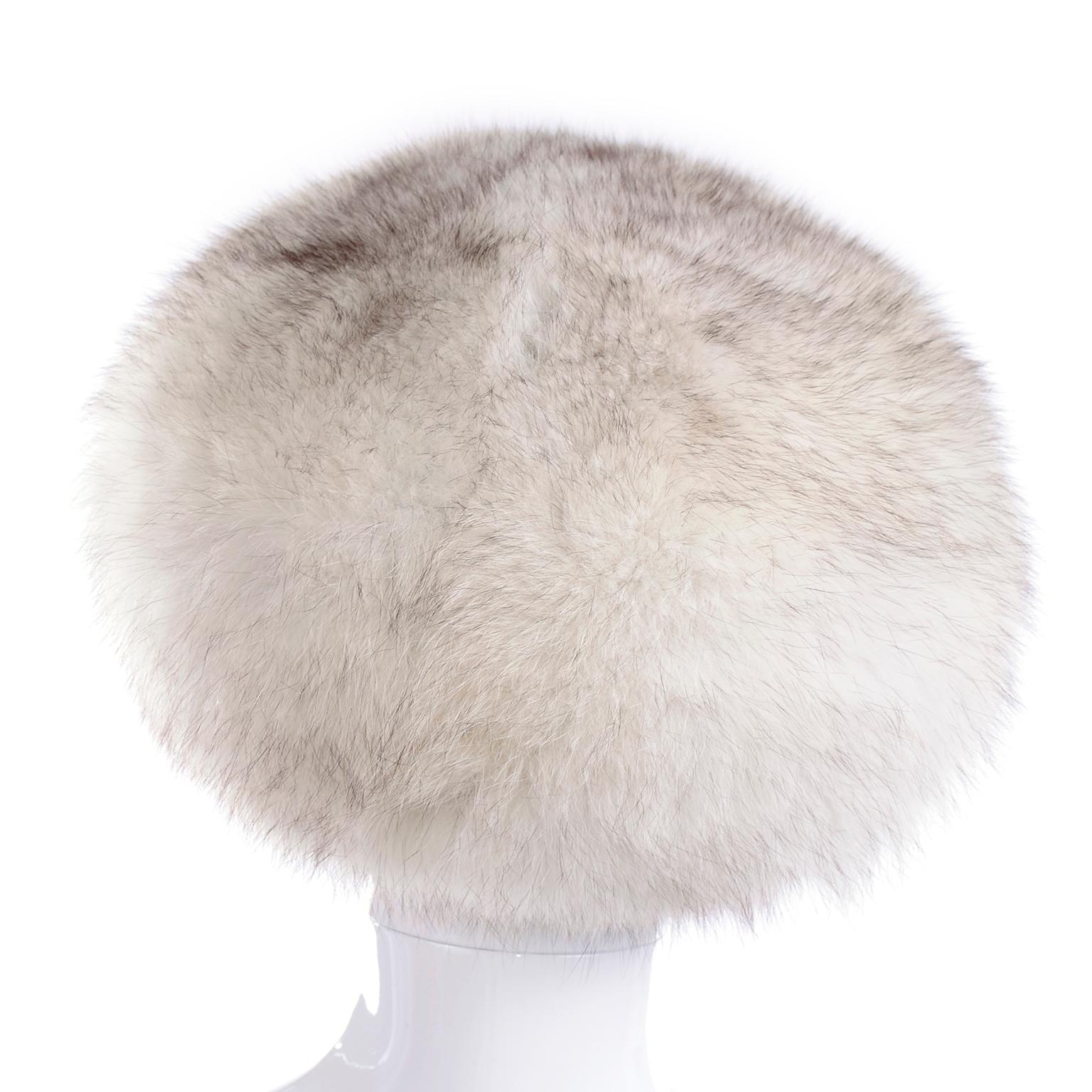 white fur hat