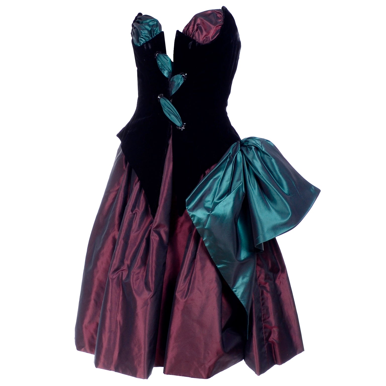 velvet and taffeta dress