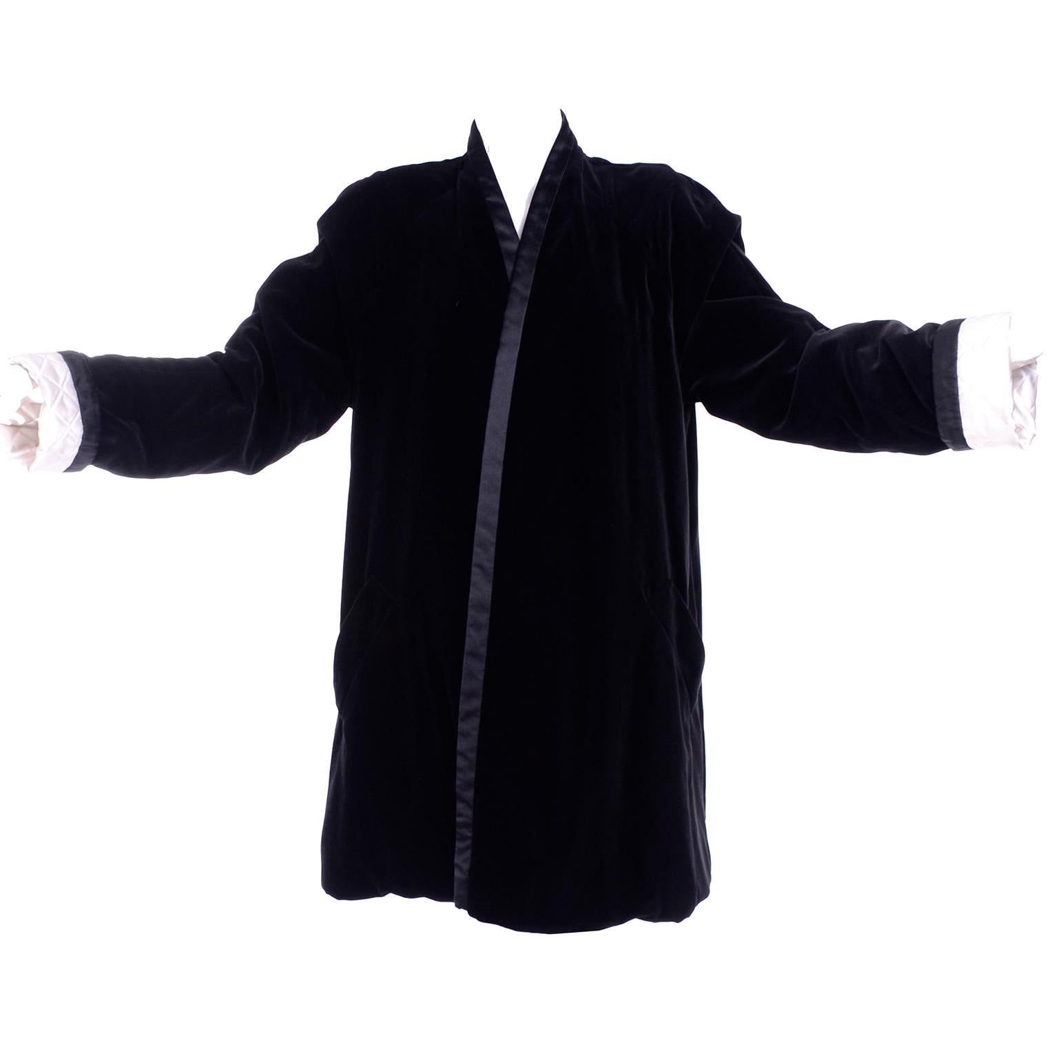 This is a beautiful Escada couture vintage evening coat in black velvet. We always search for good evening wrap and coat options because they are so important to complete the look for special occasions! This vintage Escada black velvet evening coat