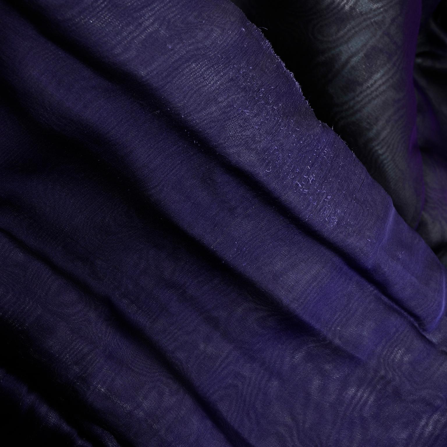 Vintage Gianfranco Ferre Puffer Style Jacket  Purple Silk Coat w Dolman Sleeves For Sale 12