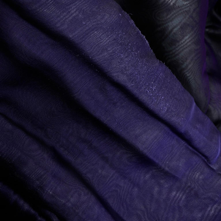 Vintage Gianfranco Ferre Puffer Style Jacket  Purple Silk Coat w Dolman Sleeves For Sale 15