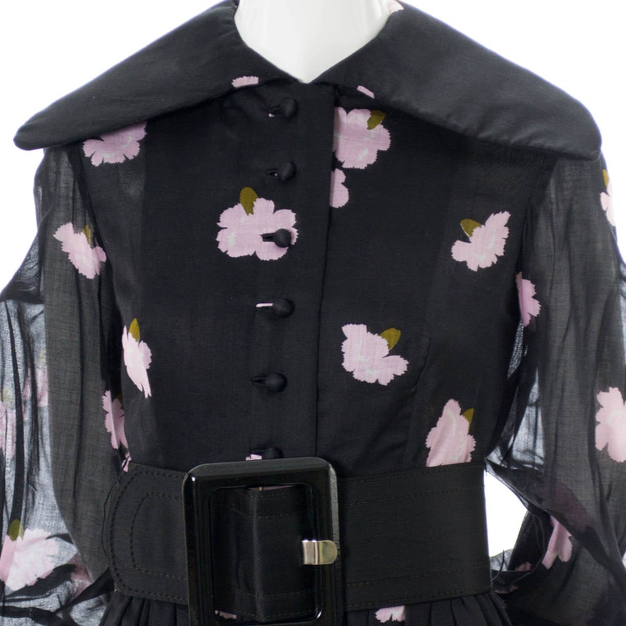 Rare Vintage Geoffrey Beene Floral Dress Designer 1960s Pink Flowers ...