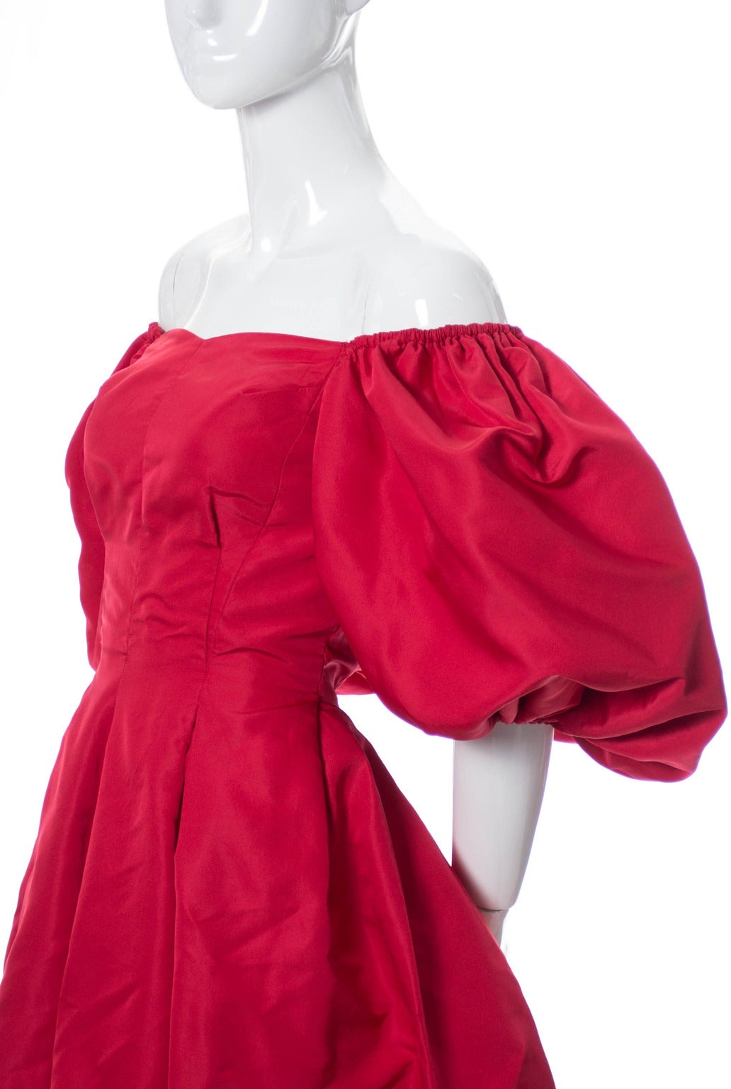 Rosalie MaCrini 1950's red satin formal vintage dress In Excellent Condition In Portland, OR