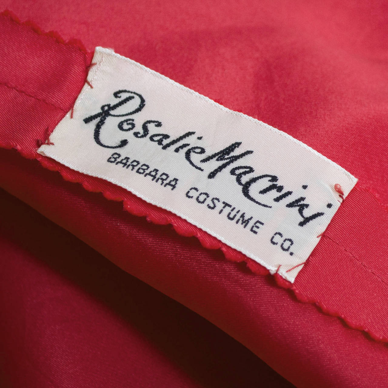 Women's Rosalie MaCrini 1950's red satin formal vintage dress