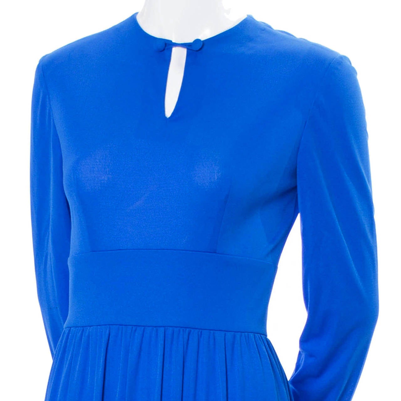 Women's Vintage Emilio Pucci Silk Long Dress 1960s Italy Blue Maxi
