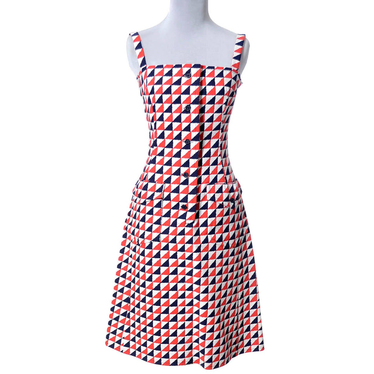 Givenchy Nouvelle Boutique Vintage Dress in Red White and Blue ...