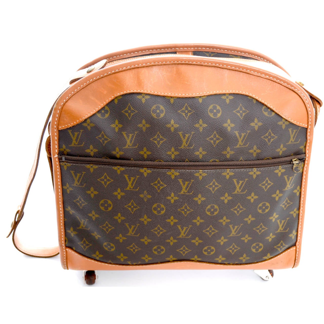 Authentic Vintage Louis Vuitton Rolling Monogram Canvas Weekender Bag Luggage at 1stdibs