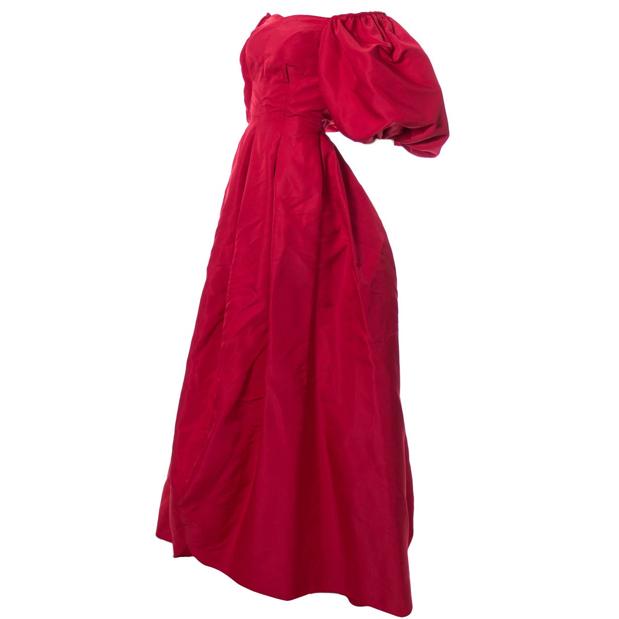 Rosalie MaCrini 1950's red satin formal vintage dress