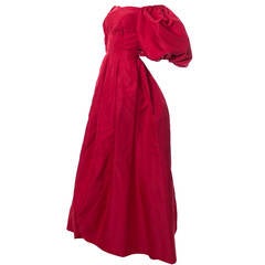 Rosalie MaCrini 1950's rotes satiniertes formelles vintage Kleid