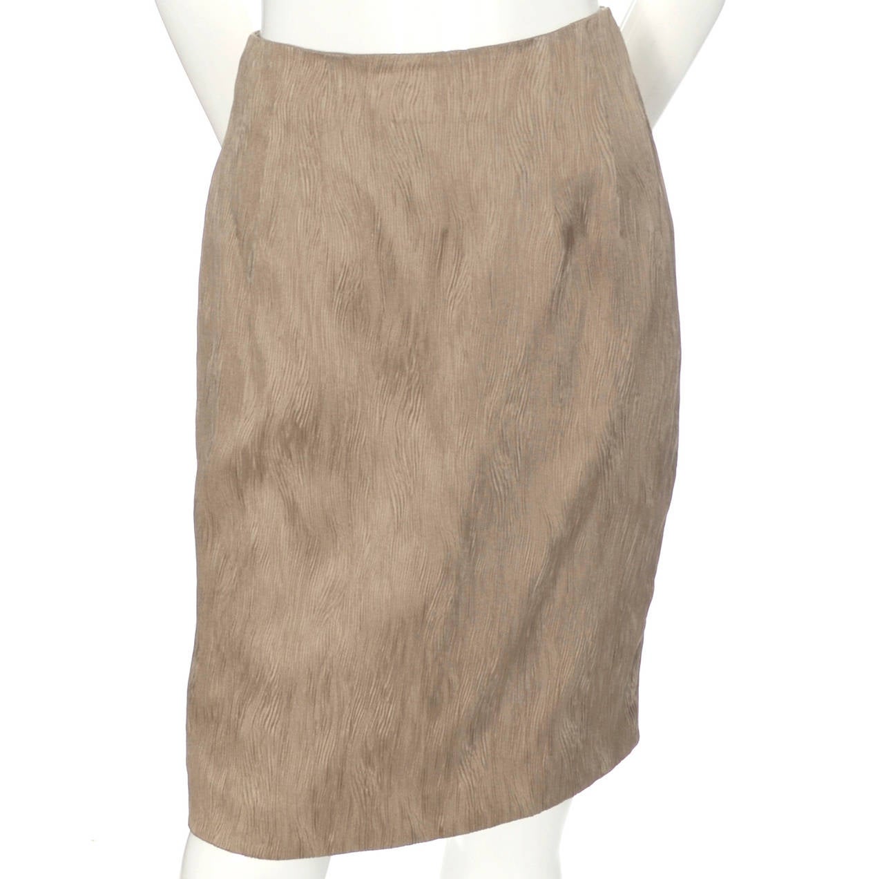 Brown Badgley Mischka Vintage Evening Silk Skirt Suit Rhinestone Buttons Size 4