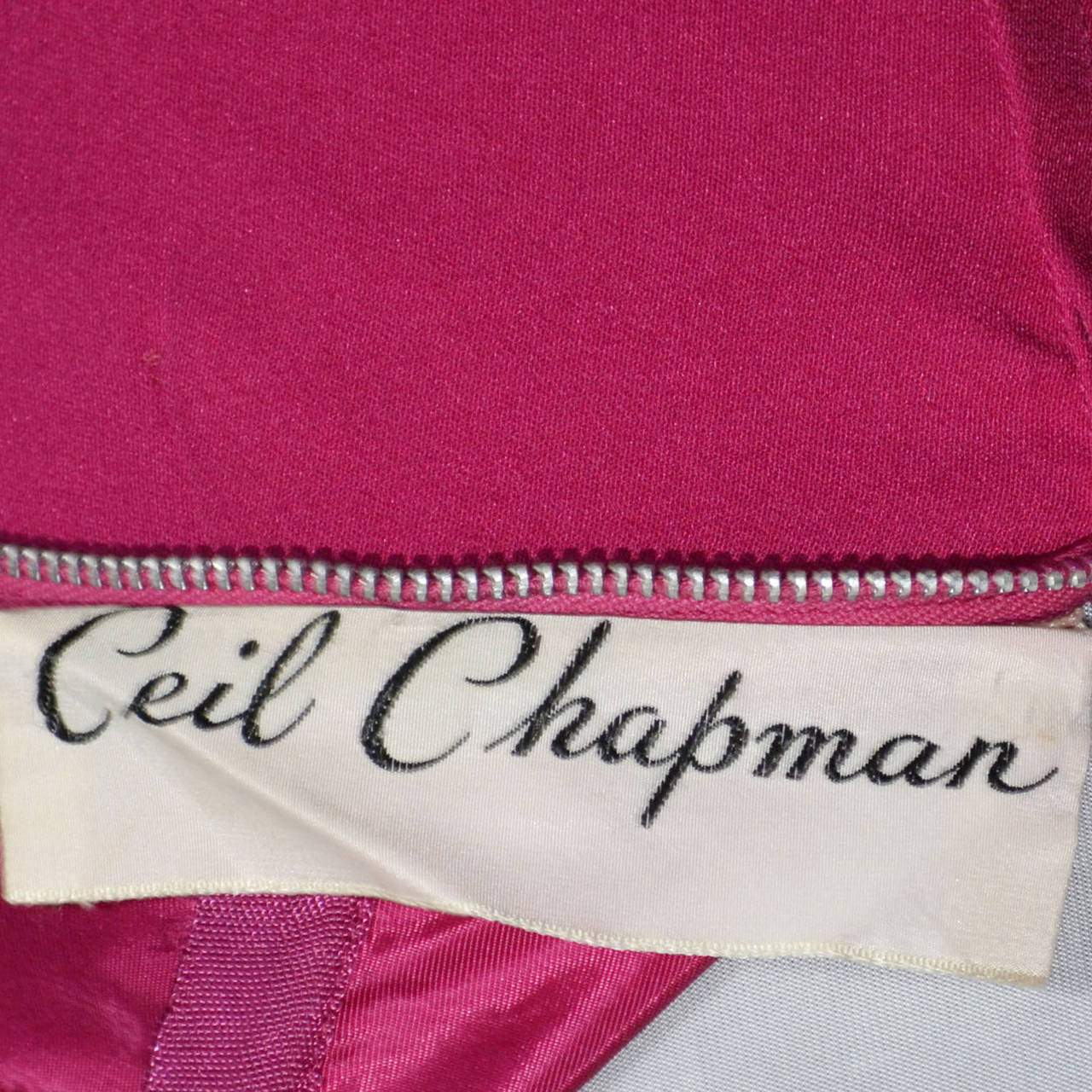 Vintage Ceil Chapman 1950s Pink Silk Chiffon Cocktail Party Dress