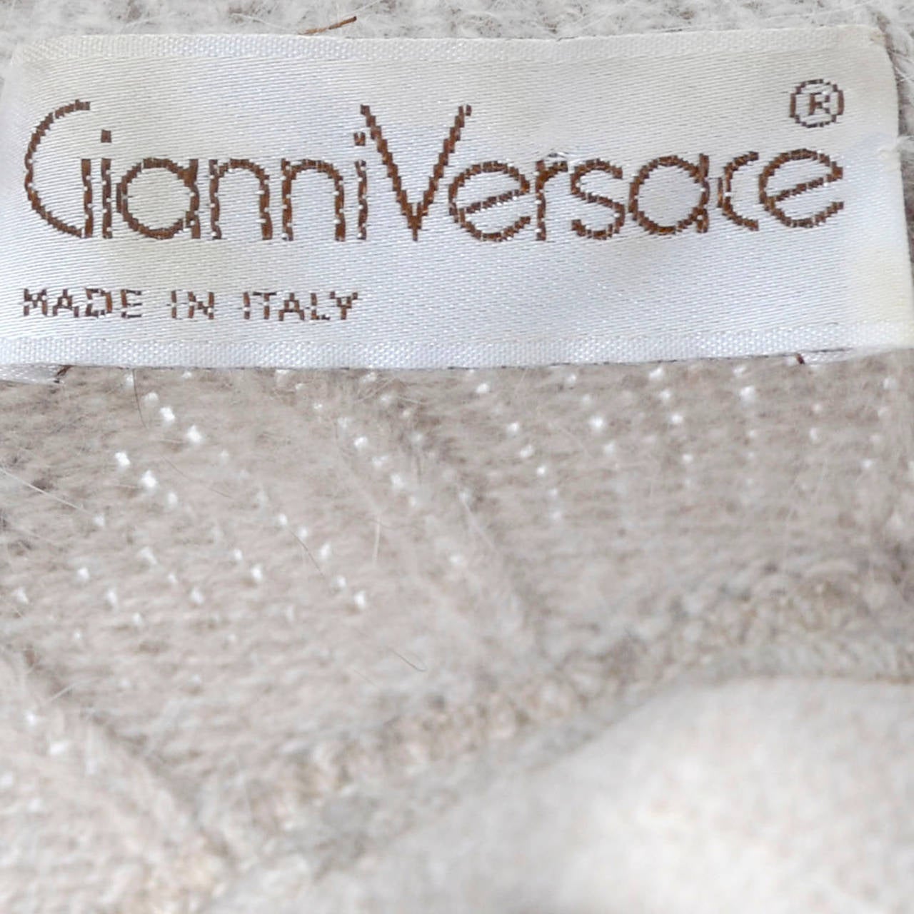 Gianni Versace Vintage Sweater Wool 2 Pc Shawl Collar Scarf Asymmetical In Excellent Condition In Portland, OR