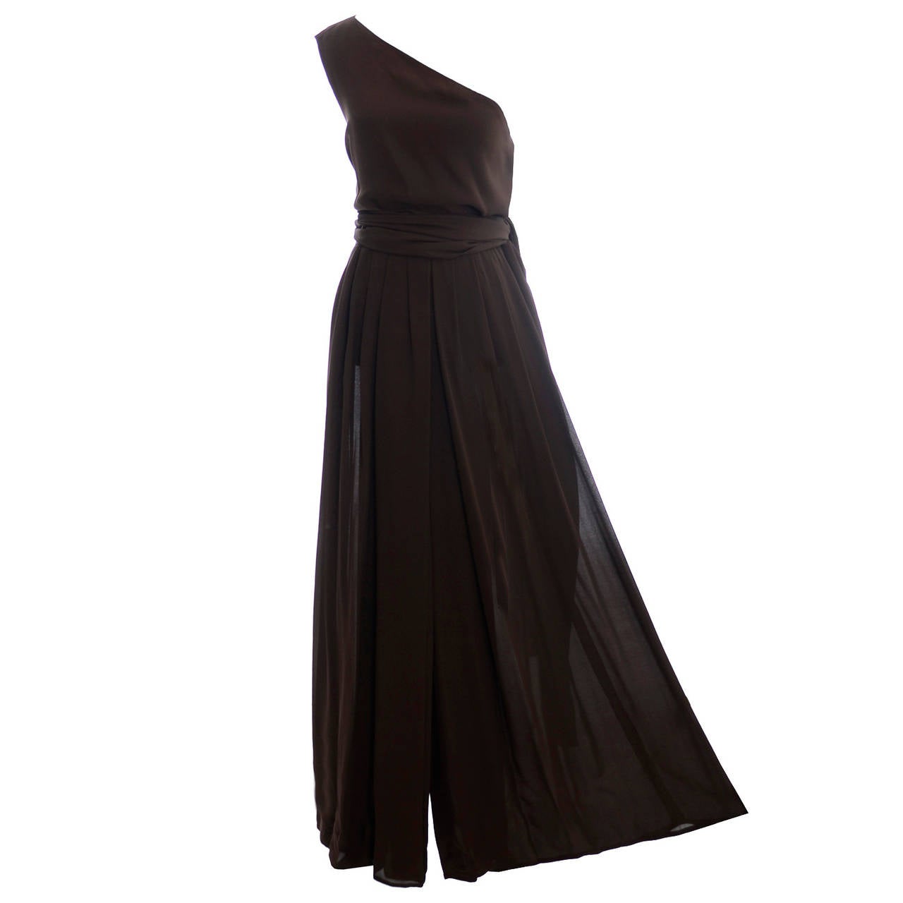 Michael Kors Bergdorf Goodman Silk Palazzo Pants One Shoulder Top Vintage Outfit